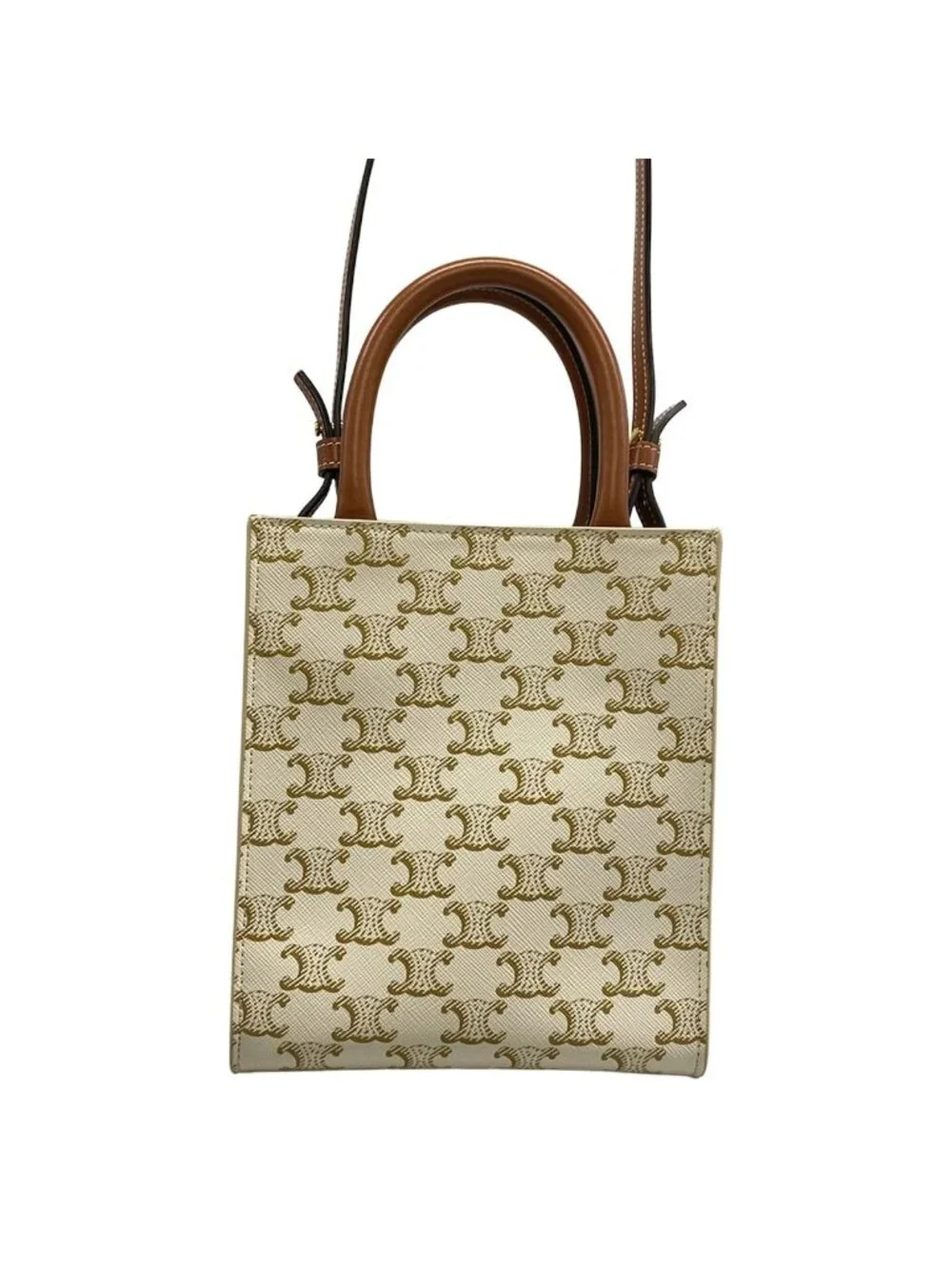 Celine Tote Mini Vertical Cover Ivory Brown